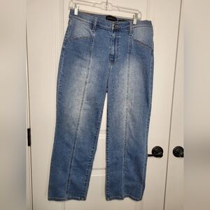 KENDALL AND KYLE Womens Jeans Size 31 The Straight Up Front Seam Blue Stretch